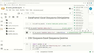 Pythonda Excel dosyaları ile Çalışmak