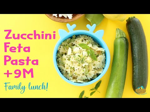 Easiest Zucchini Pasta with Feta & Balsamic. Happy Family Meal.