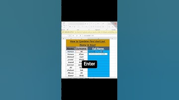 #excelfunction  how to combine First Name and Last Name #excelformula