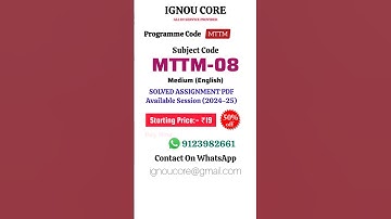 MTTM 08 Solved Assignment PDF 2024-25 in English, MTTM program MTTM-08 Solved assignments