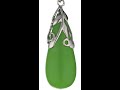 Sterling silver and green jade teardrop earrings