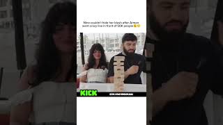 Nina couldn’t hide her blush after Arman went crazy live in front of 50K people #viral #fyp