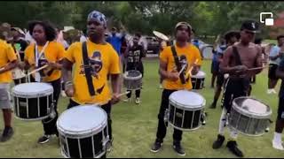 One Atlanta Band Camp 2 Drum Lines Face to Face