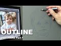 Pastel Portrait Tips ~ How to draw the outline freehand... Pastel Pencils. Narrated Tutorial  Part 1