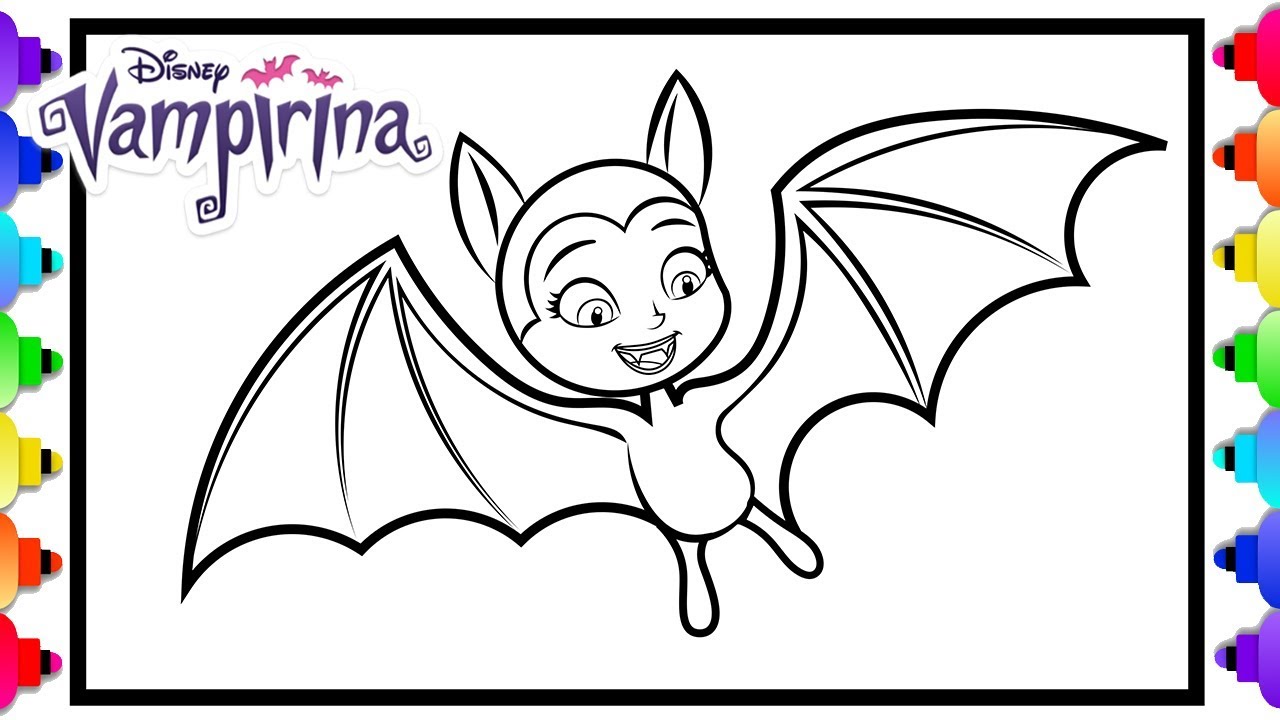 Vampirina Coloring Page 💜💙How to Draw Vampirina as a Bat from Disney  Junior's Hit Show Vampirina