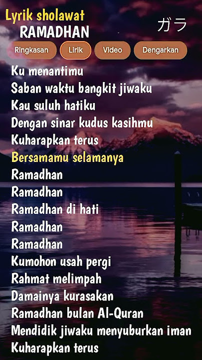Lagu ramadhan  2024/2025