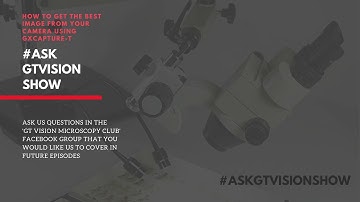 How To Get The Best Image From Your Microscope Camera In GXCAPTURE-T | #ASKGTVISIONSHOW