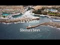 LA VALETTE (MALTA) - VISIT OF THE CITY AND SLIEMA&#39;S BAYS BY DRONE 4K