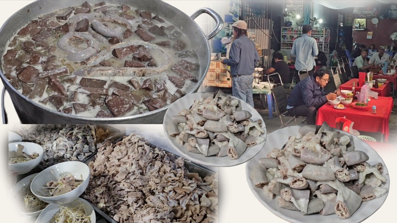 Độc đáo cháo lòng dồi luộc hiếm có ở miền tây 23k 1 tô giá bình dân