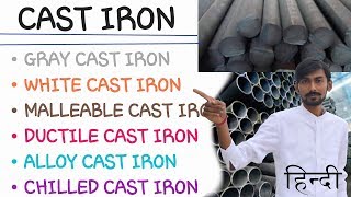 [HINDI] CAST IRON ~ GRAY CAST IRON, WHITE CAST IRON, MALLEABLE , DUCTILE, CHILLED & ALLOY CAST IRON.