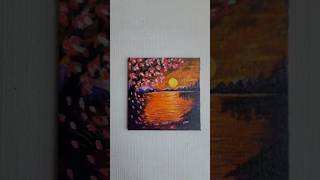 Moonlit Cabin Acrylic Painting 🌙✨ | Mini Canvas Art | Easy Acrylic Painting Tutorial #art #painting
