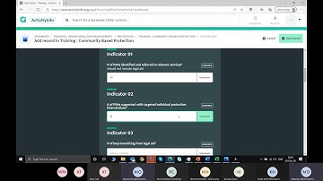 ActivityInfo: Operational Data Monitoring training session
