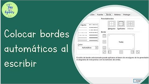 Colocar bordes automáticos al escribir