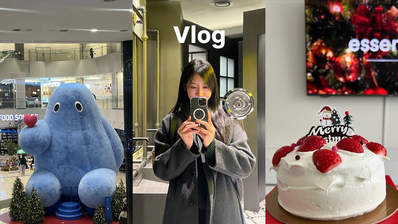 [VLOG] 연말 브이로그 | 먹부림 | 족발 | 후토시 | 삼남매 회동 | 명동교자 | 망년회 | 뼈찜 | 아바타3 | 크리스마스 | 김영모 딸기케이크 | 메종한남 | 한강뷰