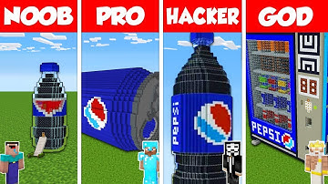 Minecraft Battle: NOOB vs PRO vs HACKER vs GOD: PEPSI COLA SODA HOUSE BUILD CHALLENGE / Animation