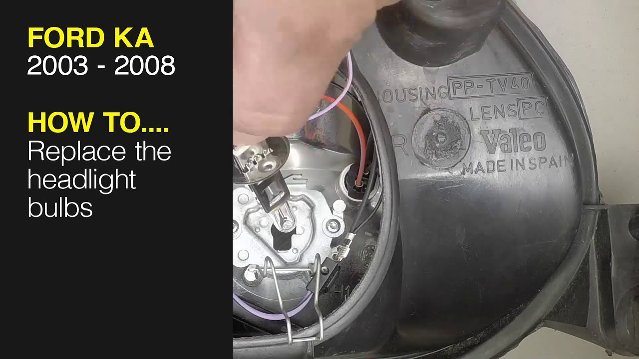 How to Replace the headlight bulbs on the Ford Ka 2003 - 2008 - YouTube