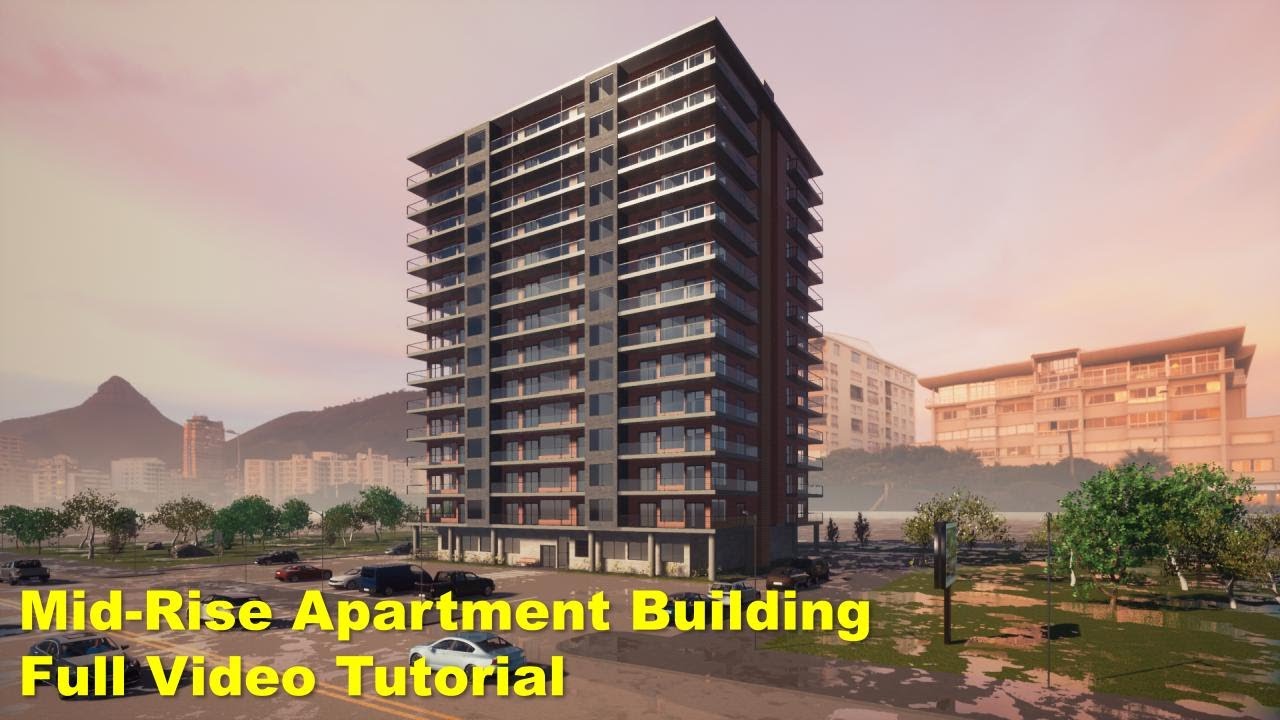 Mid-Rise Apartment Building | Full Video Tutorial | Revit Architecture ...