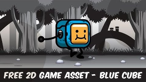 FREE 2D GAME ASSET - BLUE CUBE ROBOT SPRITES - GAME CHARACTER