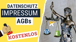 Impressum, AGB und Datenschutzerklärung erstellen - Kostenlose Vorlagen für Rechtstexte