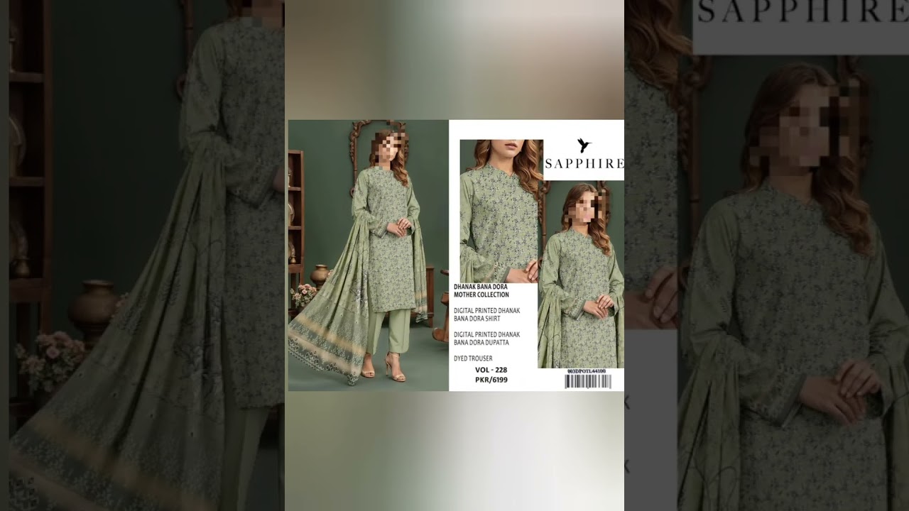 SAPPHIRE  BANADORA DHANAK MOTHER COLLECTION 3PC 2025| PREMIUM DIGITAL PRINTED SUIT|WINTER COLLECTION