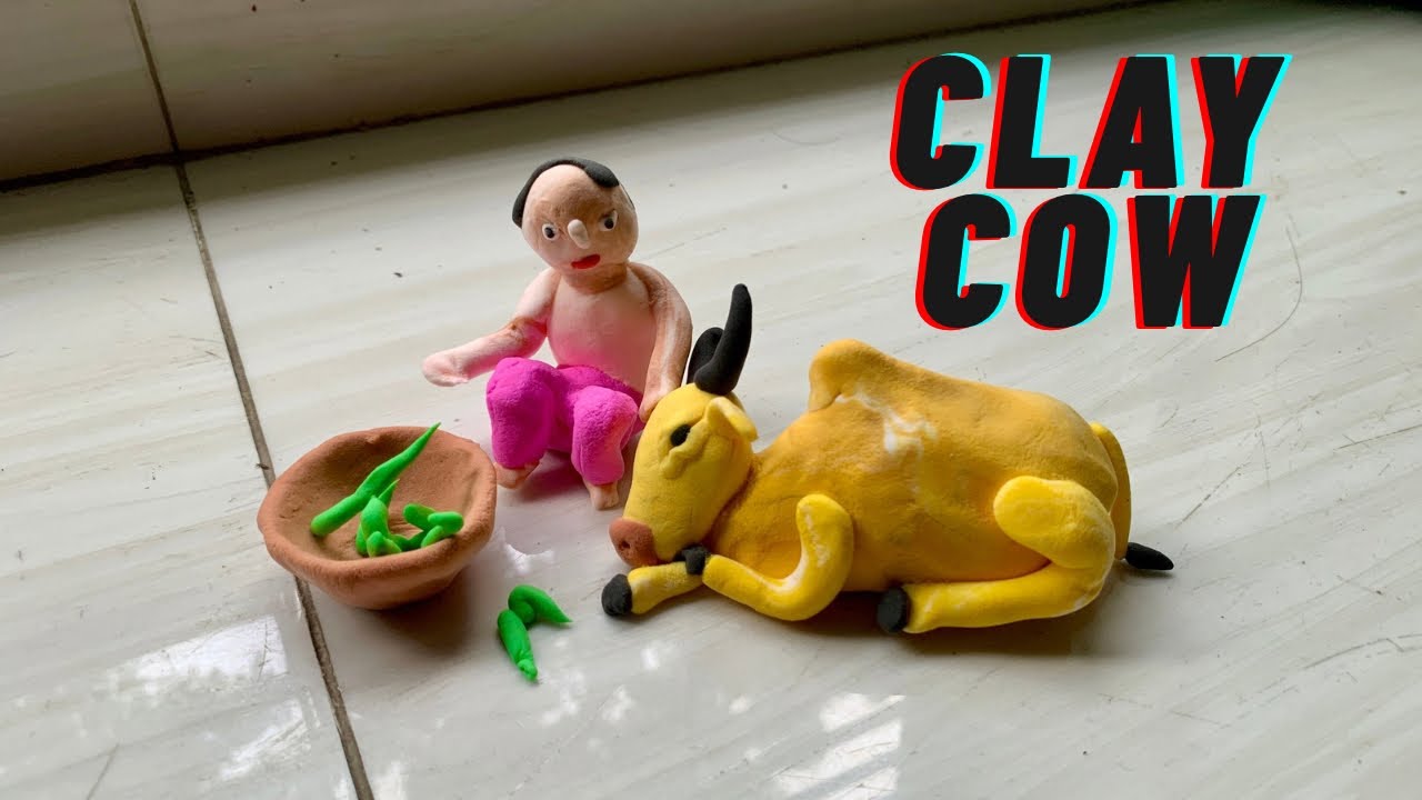 SCULPTURE : HOW TO MAKE COW WITH CLAY |