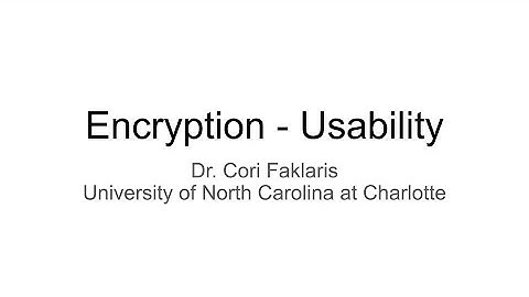 Encryption - Usability
