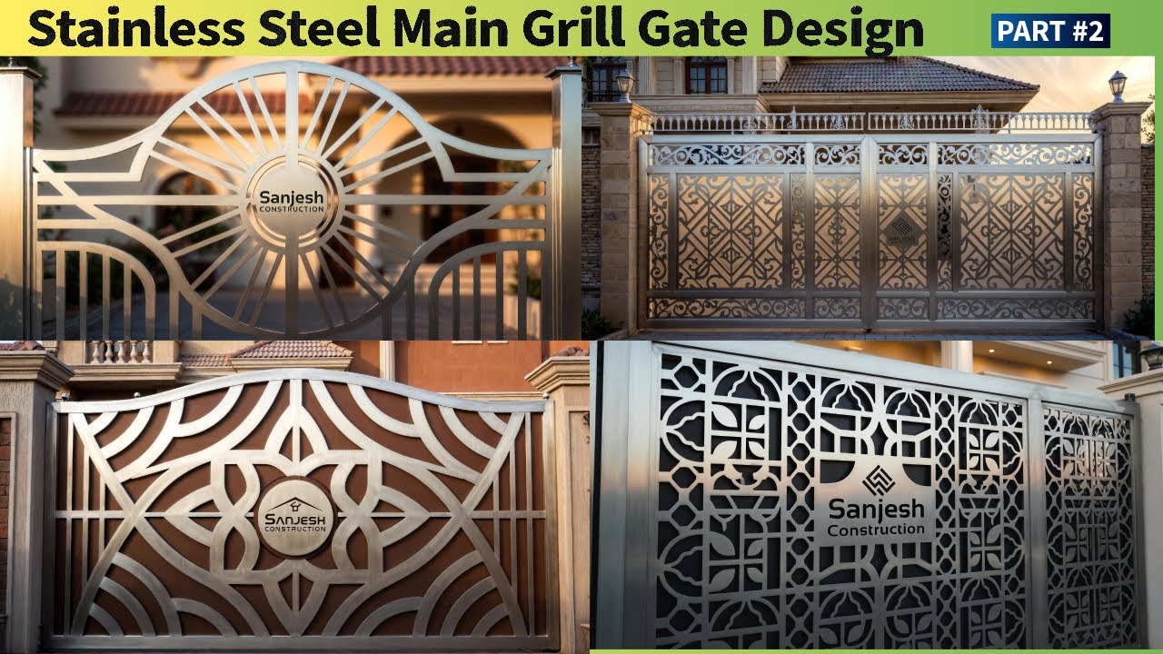 Luxury Stainless Steel Main Grill Gate Design | Laser Cut Dual Tone SS Gate | Part 2