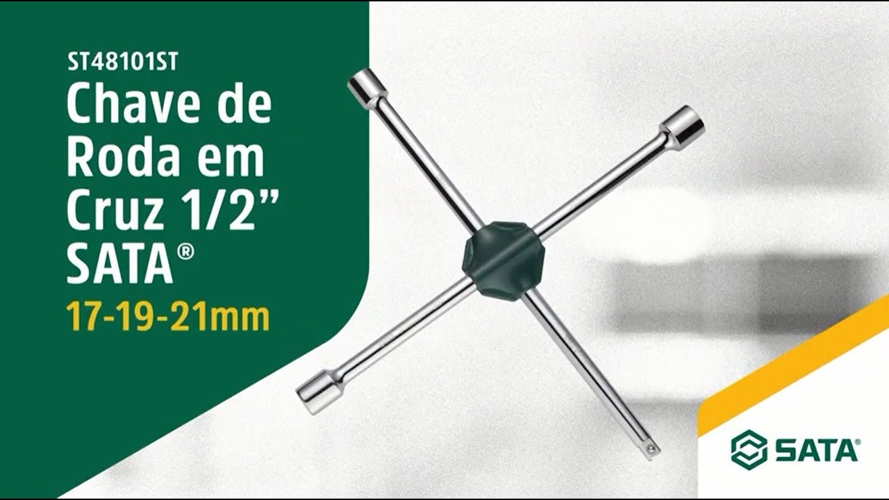 Chave Roda Em Cruz de 17 x 19 x 21mm Quadrado 1/2