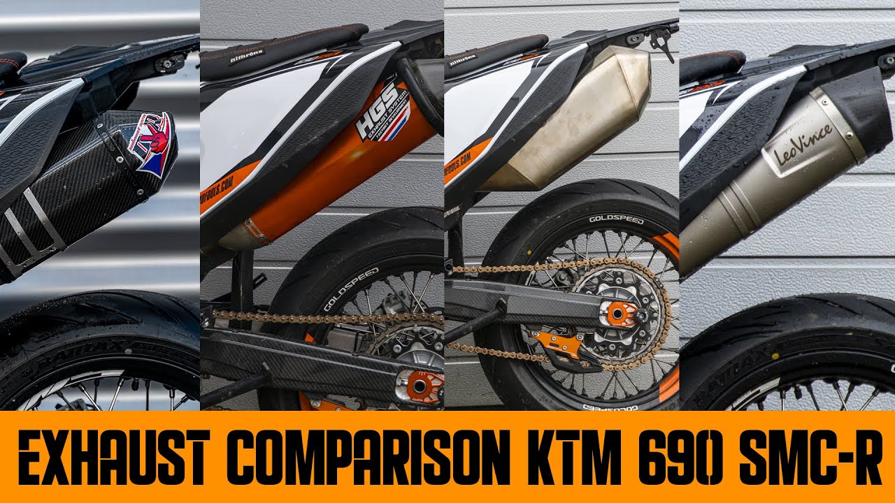 Best Exhaust For KTM 690 SMC-R (comparison Tekmo, DVR, Leovince LV,  Original and HGS) - YouTube