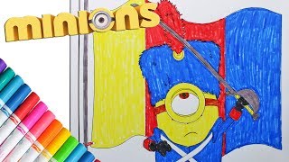 Coloring Minions Guard Speed Coloring Book Page Time Lapse with Markers screenshot 5