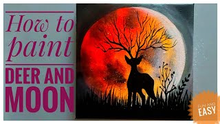 deer easy painting acrylic beginners simple