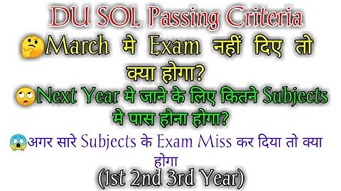 Delhi University sol!! sol cbcs system! passing rules in semester system! passing criteria