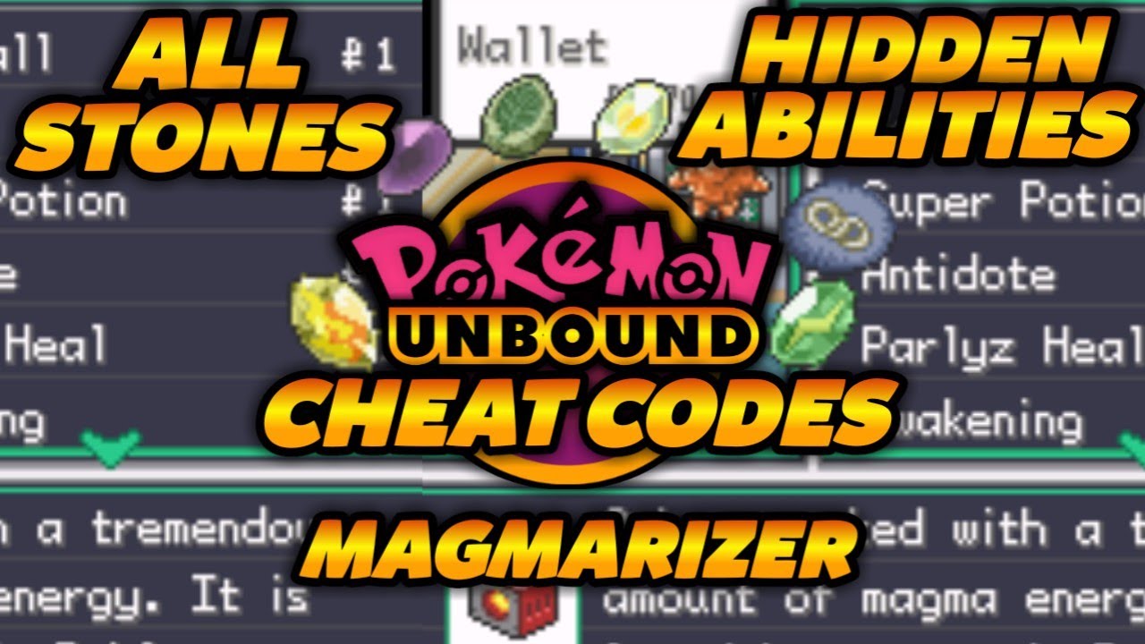 Pokemon Unbound Cheats: Mega Items, Evolutions & More