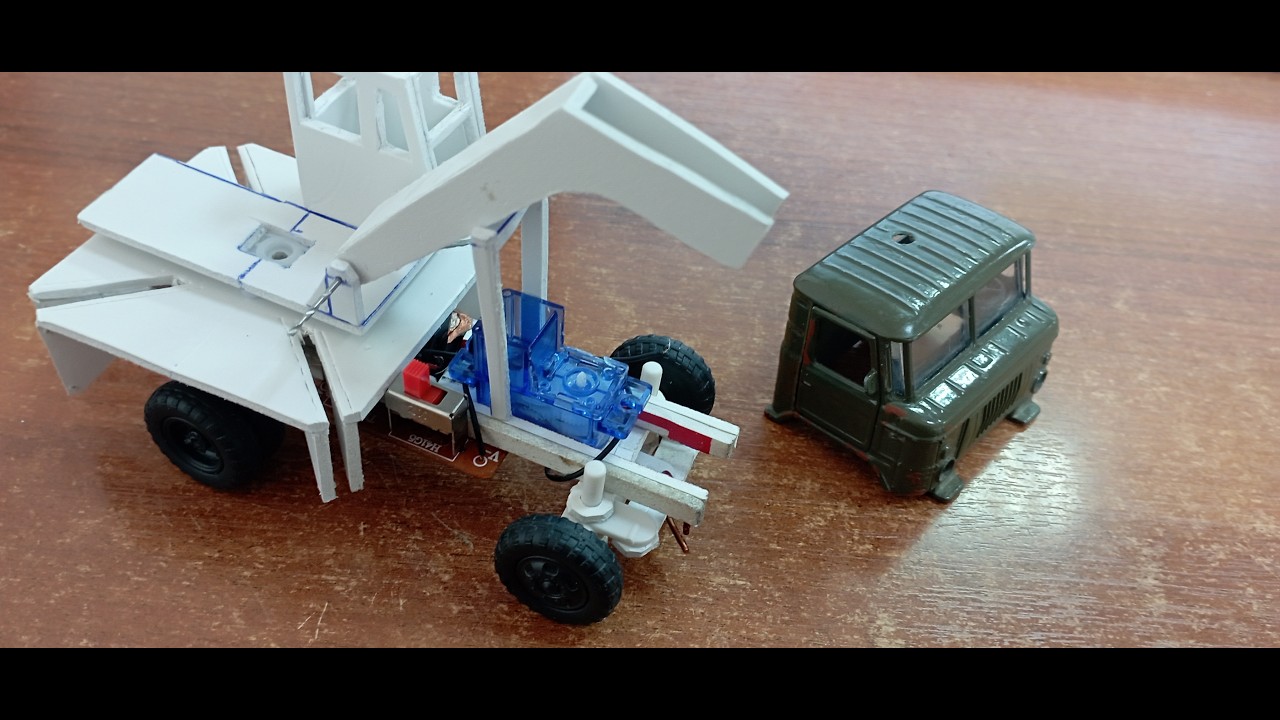 газ 66 автокран для трамваев. 1:43. Самоделка.