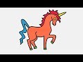 How to draw unicorn  apprendre le dessin et la coloration pour les enfants
