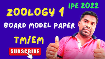 Ts Zoology first year Model paper for ipe 2022,zoology1 model paper 2022