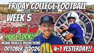 College Football Picks Today Friday 10/2/2026 | Free NCAAF Best Bets, Player Props, and Predictions screenshot 1