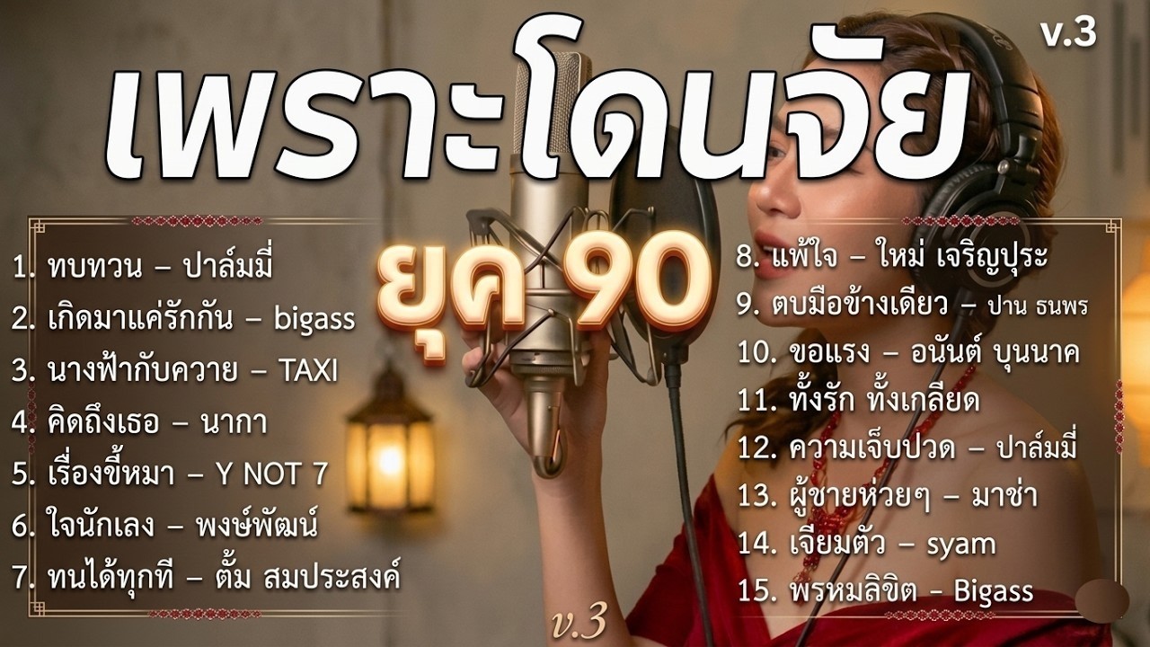 รวมเพลงยุค 90 คัดเฉพาะเพลงเพราะ | AI Coverยงใกลยงเจบ | รองไหกบอน | ไวใจ | ถานไฟเกา