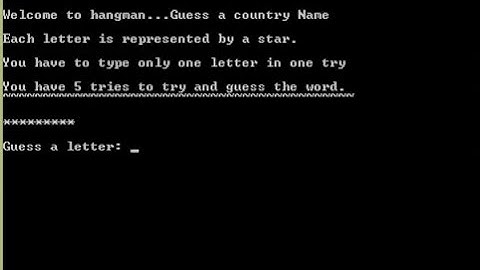 Hangman Game in C