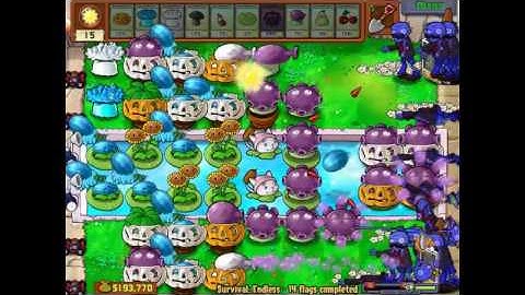 Plants VS Zombies Survival Endless cobless setup Part 2