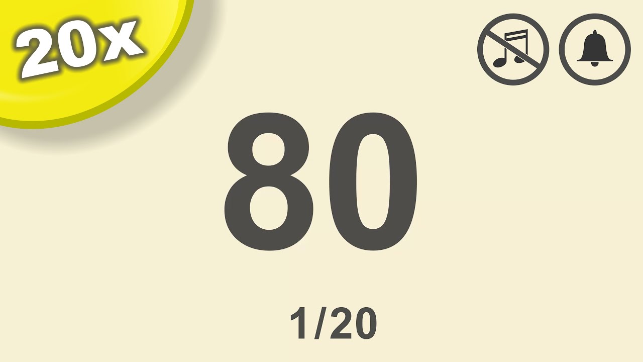 Interval Timer 20x 80 sec - Countdown - Workout Timer - YouTube