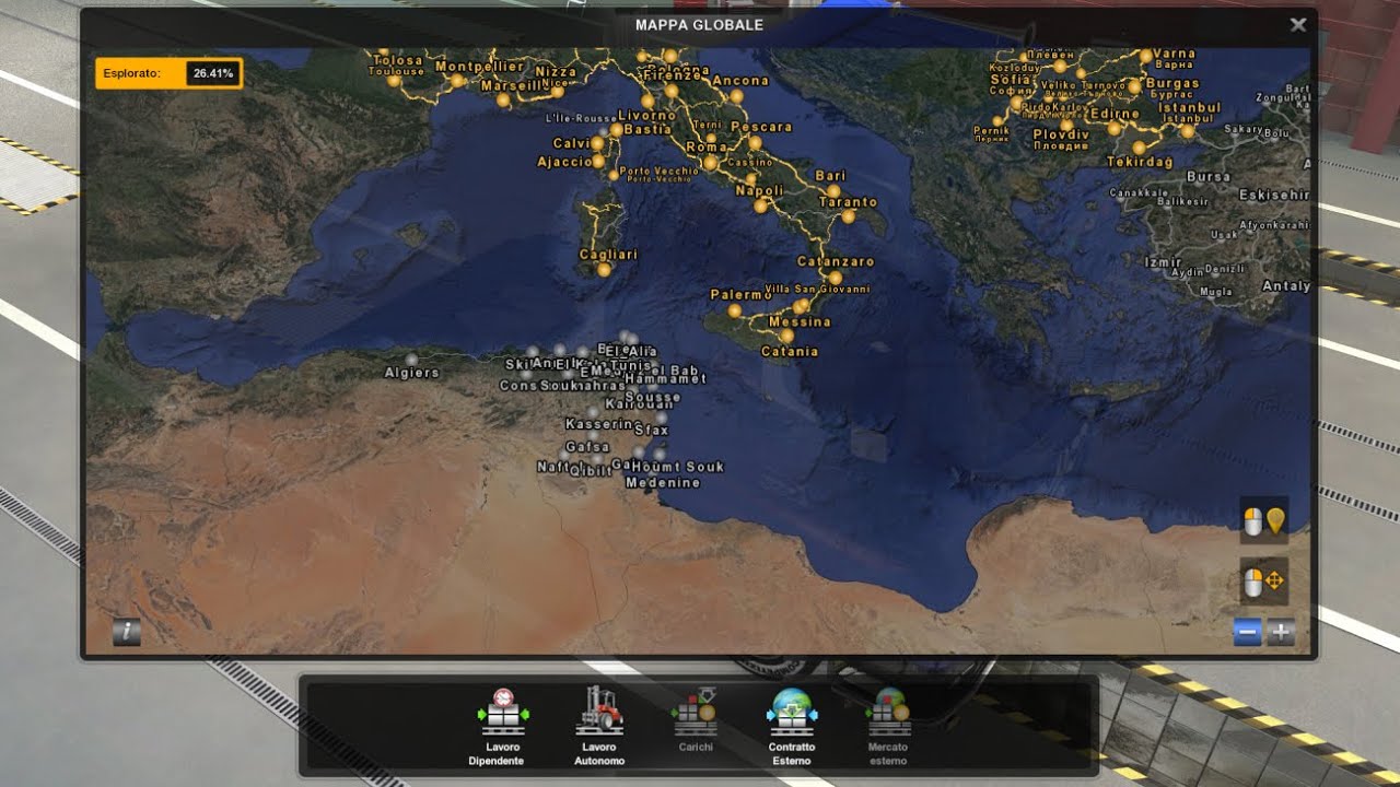 Euro Truck Simulator 2 1.45 all dlc mod map Afromap V2.4