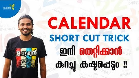 Calendar - Reasoning Tricks in Malayalam