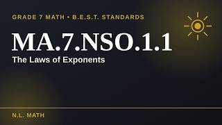 MA.7.NSO.1.1 — The Laws of Exponents | Grade 7 B.E.S.T. Math