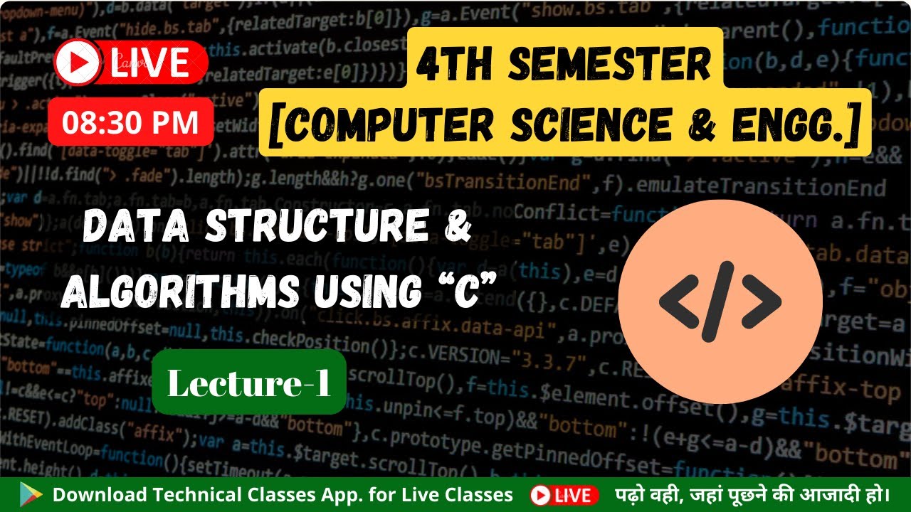 DATA STRUCTURE & ALGORITHMS USING C(L-1) Computer Science & Engg. 4th ...