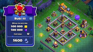 PEGUEI TOP BR CHEGANDO NA LIGA RUBI COM 2 LAYOUTS QUE CRIEI NA BASE DO CONSTRUTOR DO CLASH OF CLANS!