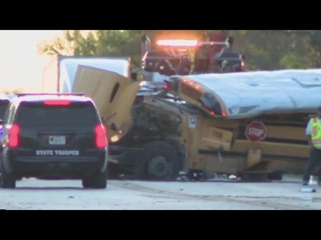 Bastrop County school bus crash: 1 child, man dead; witnesses describe traumatizing scene class=