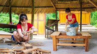 TIMALAPSE | The Talented woman Build Wooden Table | Support Stone Mill - Nhất Building