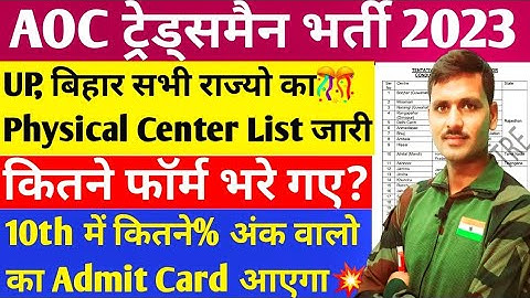 AOC Tradesman Fireman Physical Date 2023 // AOC Tradesman Admit Card 2023 //AOC Physical Date 2023