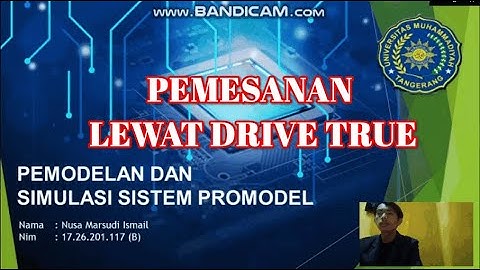Promodel | Simulasi Antrian Pemesanan lewat Drive thru di restoran Cepat saji,